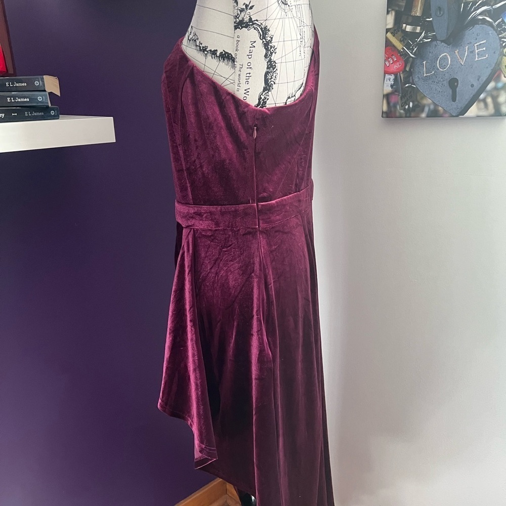 Inspr by Brittany Xavier One Shoulder Asymmetrical Velvety Dress - Picture 6 of 10